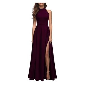 Elegant Burgundy Evening Gown